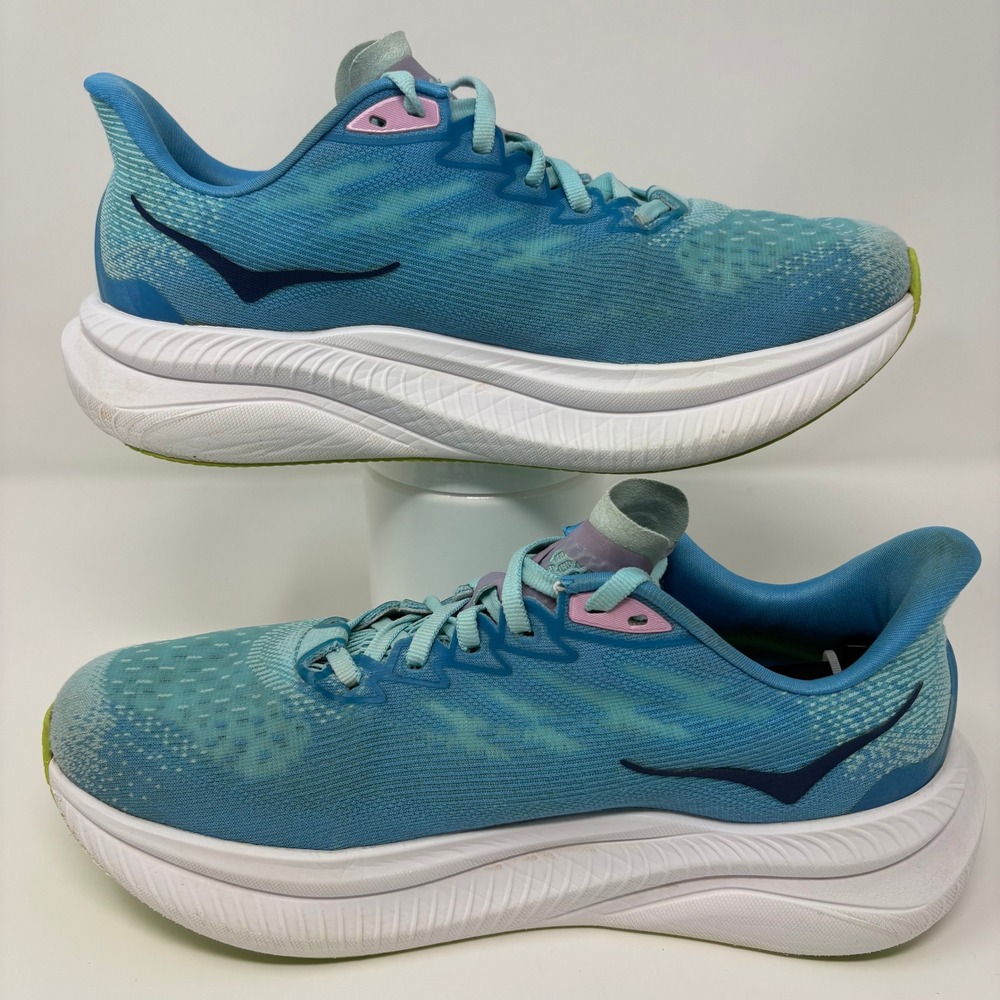 Hoka Mach 6 Size 8 Women's Blue White Athletic Running Shoes 1147810 CSSW - Picture 3 of 8
